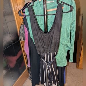 💜Shein 5XL Striped Ribbed Romper